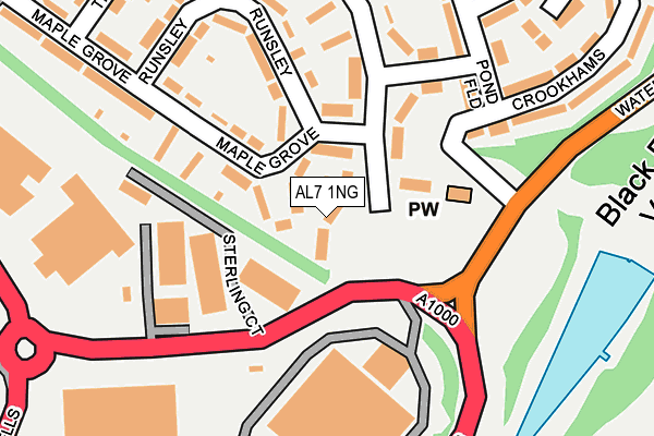 AL7 1NG map - OS OpenMap – Local (Ordnance Survey)