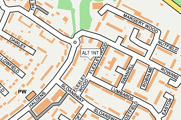AL7 1NT map - OS OpenMap – Local (Ordnance Survey)