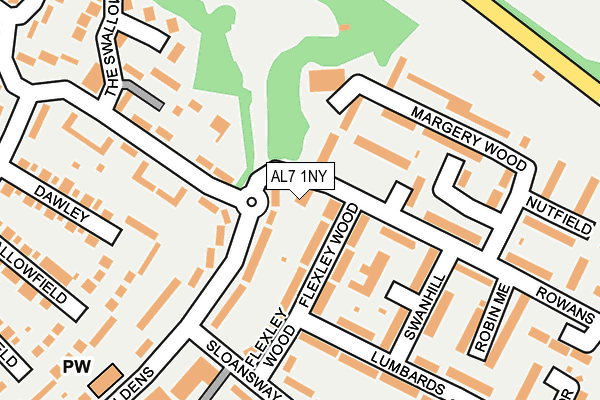 AL7 1NY map - OS OpenMap – Local (Ordnance Survey)