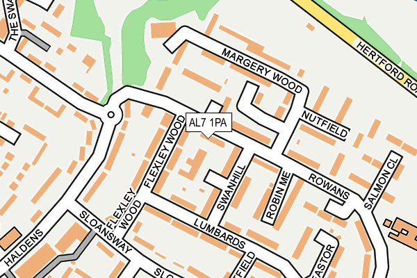 AL7 1PA map - OS OpenMap – Local (Ordnance Survey)