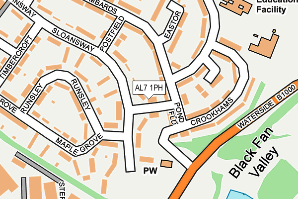 AL7 1PH map - OS OpenMap – Local (Ordnance Survey)