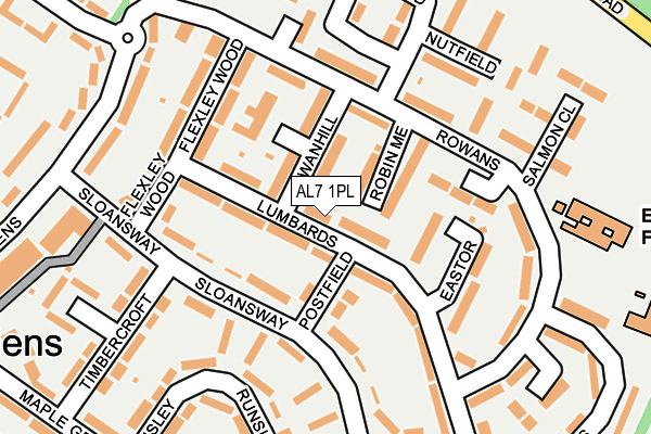 AL7 1PL map - OS OpenMap – Local (Ordnance Survey)