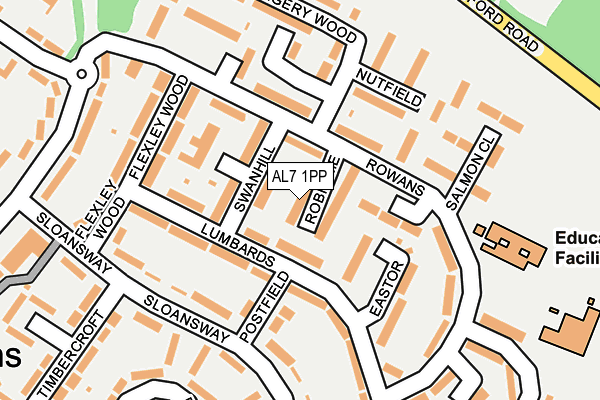 AL7 1PP map - OS OpenMap – Local (Ordnance Survey)