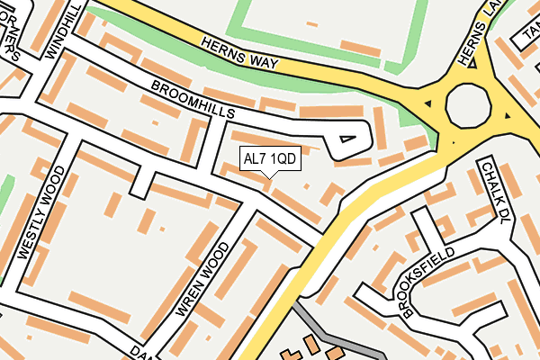 AL7 1QD map - OS OpenMap – Local (Ordnance Survey)