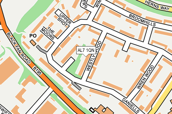 AL7 1QN map - OS OpenMap – Local (Ordnance Survey)