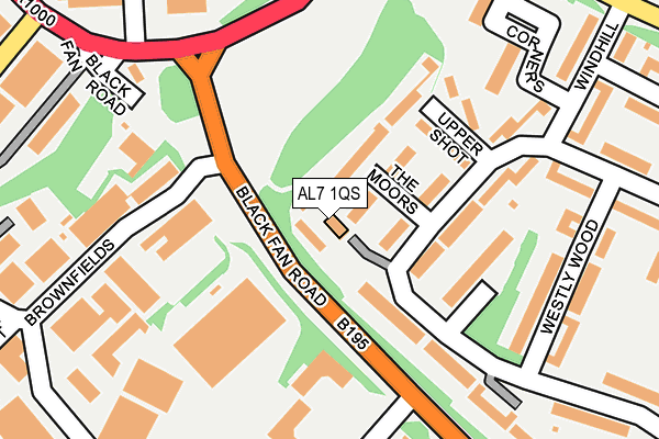 AL7 1QS map - OS OpenMap – Local (Ordnance Survey)