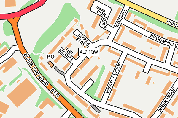 AL7 1QW map - OS OpenMap – Local (Ordnance Survey)
