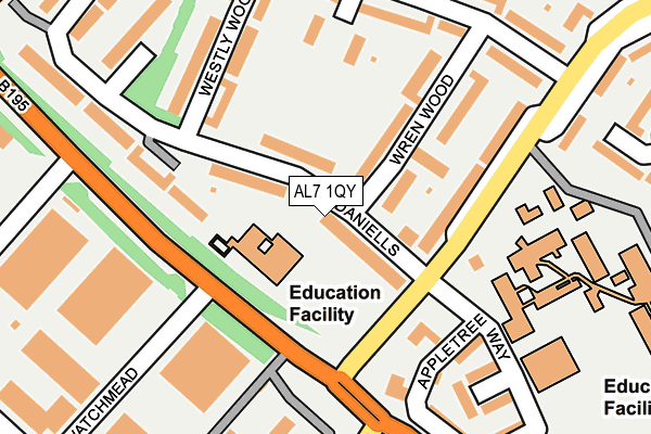 AL7 1QY map - OS OpenMap – Local (Ordnance Survey)