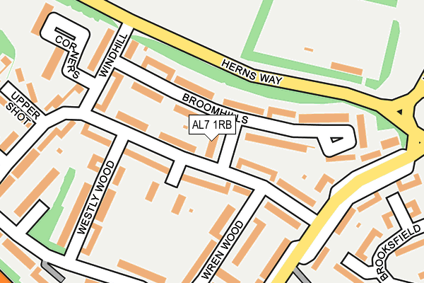 AL7 1RB map - OS OpenMap – Local (Ordnance Survey)