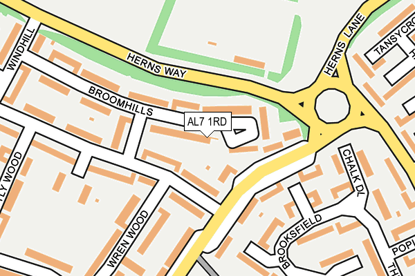 AL7 1RD map - OS OpenMap – Local (Ordnance Survey)