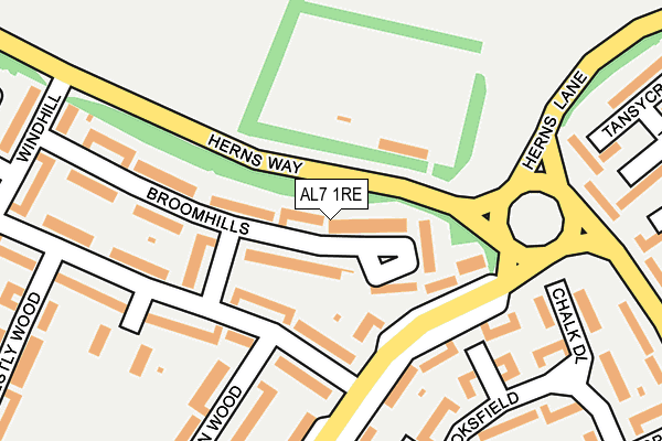 AL7 1RE map - OS OpenMap – Local (Ordnance Survey)