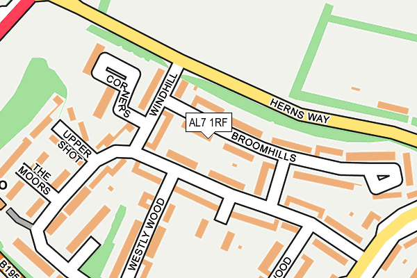 AL7 1RF map - OS OpenMap – Local (Ordnance Survey)