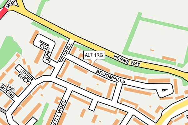 AL7 1RG map - OS OpenMap – Local (Ordnance Survey)