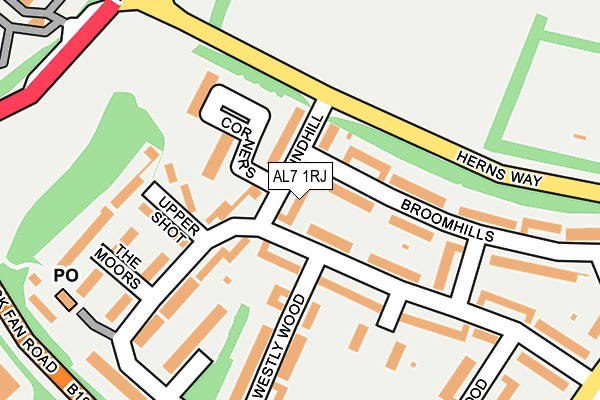 AL7 1RJ map - OS OpenMap – Local (Ordnance Survey)