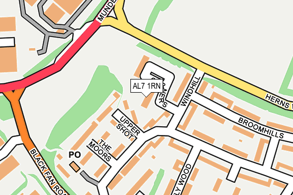 AL7 1RN map - OS OpenMap – Local (Ordnance Survey)