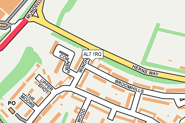 AL7 1RQ map - OS OpenMap – Local (Ordnance Survey)