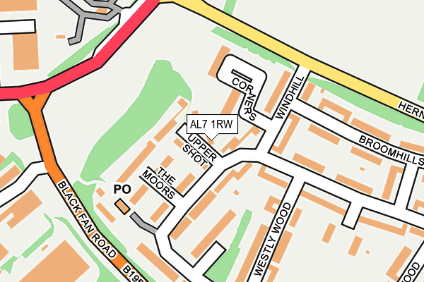 AL7 1RW map - OS OpenMap – Local (Ordnance Survey)