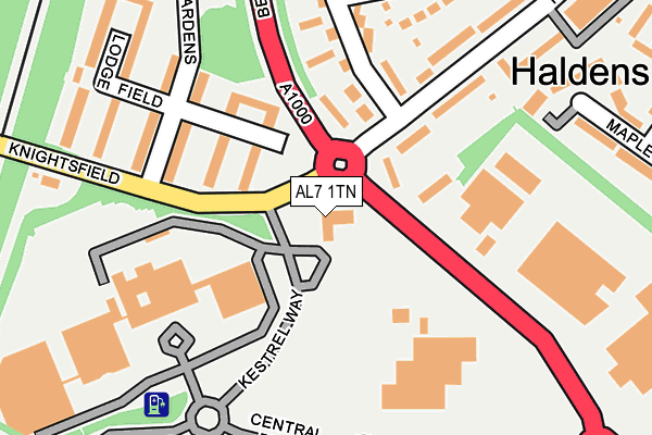 AL7 1TN map - OS OpenMap – Local (Ordnance Survey)