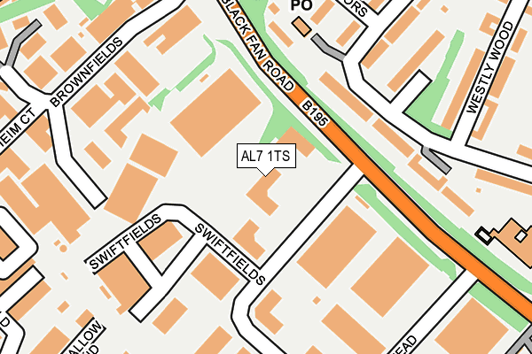 AL7 1TS map - OS OpenMap – Local (Ordnance Survey)