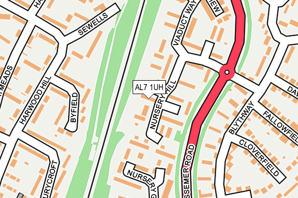 AL7 1UH map - OS OpenMap – Local (Ordnance Survey)