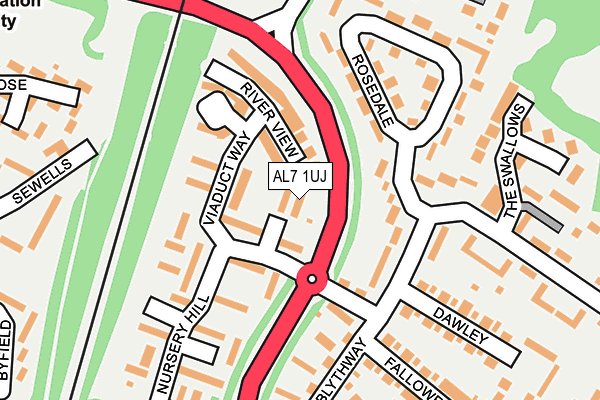 AL7 1UJ map - OS OpenMap – Local (Ordnance Survey)