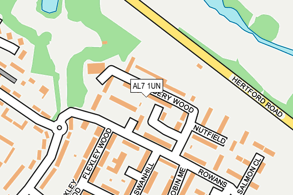 AL7 1UN map - OS OpenMap – Local (Ordnance Survey)