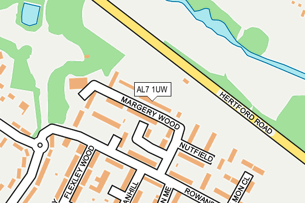 AL7 1UW map - OS OpenMap – Local (Ordnance Survey)