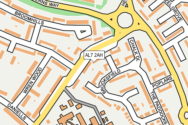 AL7 2AH map - OS OpenMap – Local (Ordnance Survey)