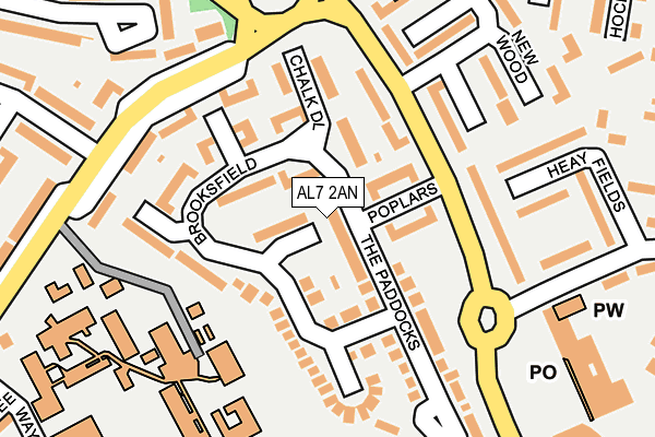 AL7 2AN map - OS OpenMap – Local (Ordnance Survey)