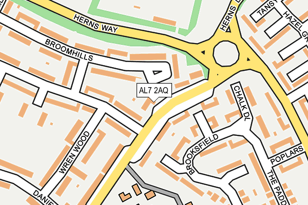 AL7 2AQ map - OS OpenMap – Local (Ordnance Survey)
