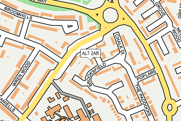 AL7 2AR map - OS OpenMap – Local (Ordnance Survey)