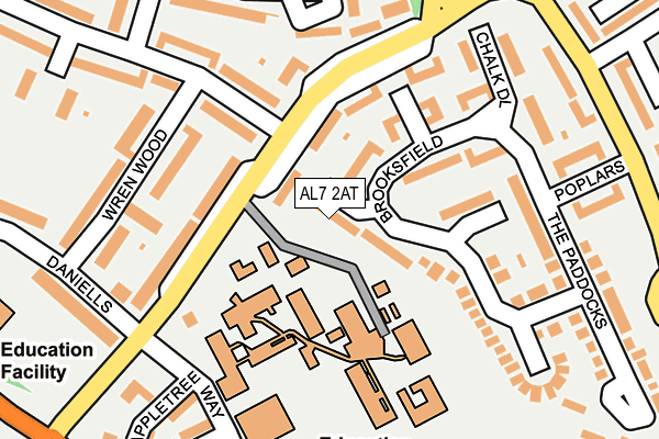 AL7 2AT map - OS OpenMap – Local (Ordnance Survey)
