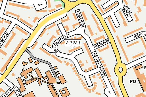 AL7 2AU map - OS OpenMap – Local (Ordnance Survey)