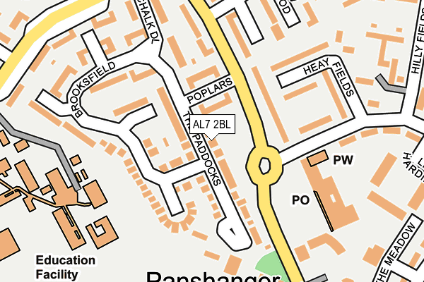 AL7 2BL map - OS OpenMap – Local (Ordnance Survey)