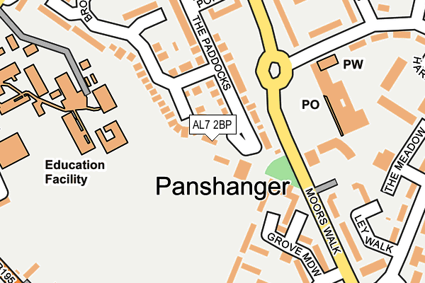 AL7 2BP map - OS OpenMap – Local (Ordnance Survey)