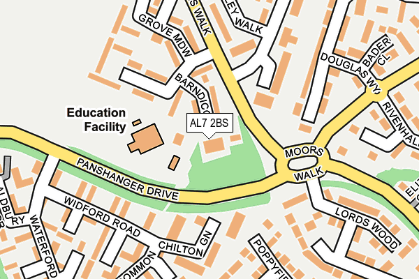 AL7 2BS map - OS OpenMap – Local (Ordnance Survey)