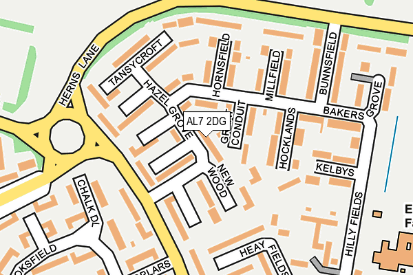 AL7 2DG map - OS OpenMap – Local (Ordnance Survey)