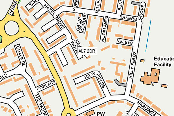 AL7 2DR map - OS OpenMap – Local (Ordnance Survey)