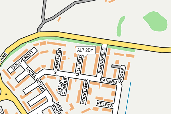 AL7 2DY map - OS OpenMap – Local (Ordnance Survey)