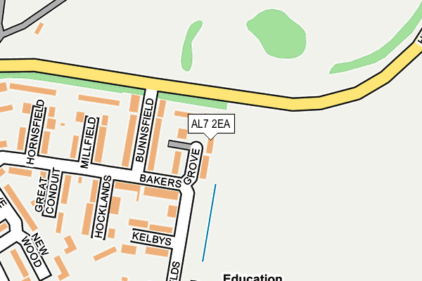 AL7 2EA map - OS OpenMap – Local (Ordnance Survey)