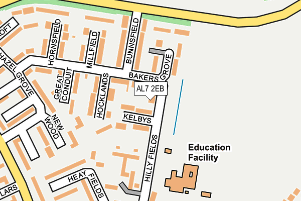 AL7 2EB map - OS OpenMap – Local (Ordnance Survey)