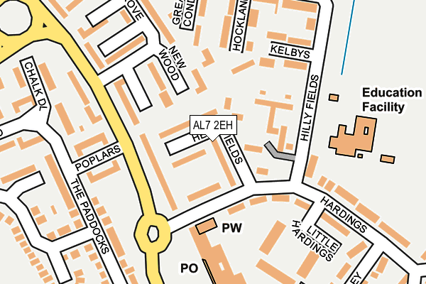 AL7 2EH map - OS OpenMap – Local (Ordnance Survey)