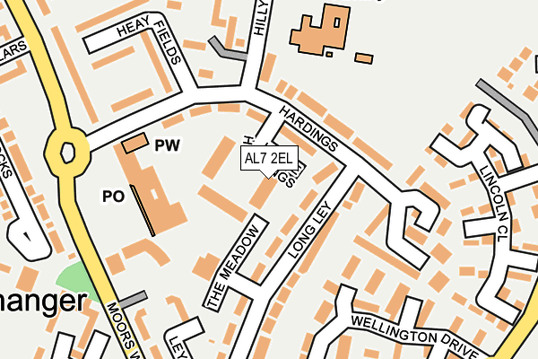 AL7 2EL map - OS OpenMap – Local (Ordnance Survey)