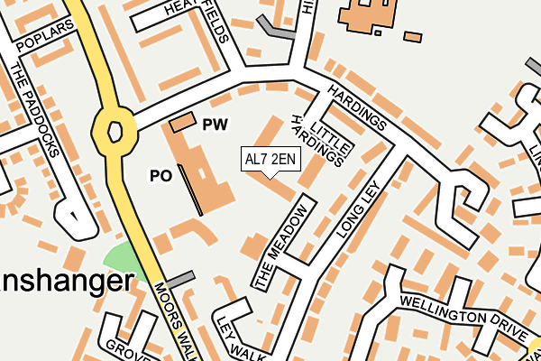 AL7 2EN map - OS OpenMap – Local (Ordnance Survey)
