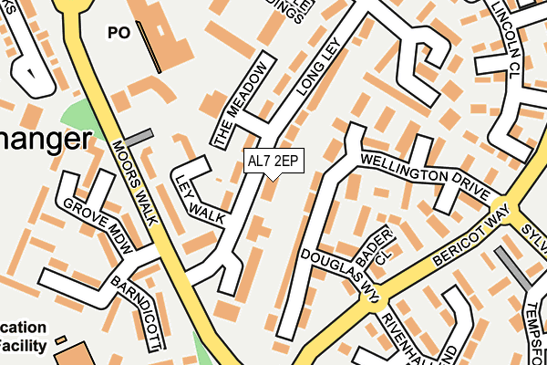 AL7 2EP map - OS OpenMap – Local (Ordnance Survey)