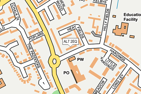 AL7 2EQ map - OS OpenMap – Local (Ordnance Survey)