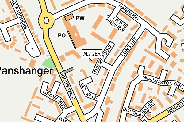 AL7 2ER map - OS OpenMap – Local (Ordnance Survey)