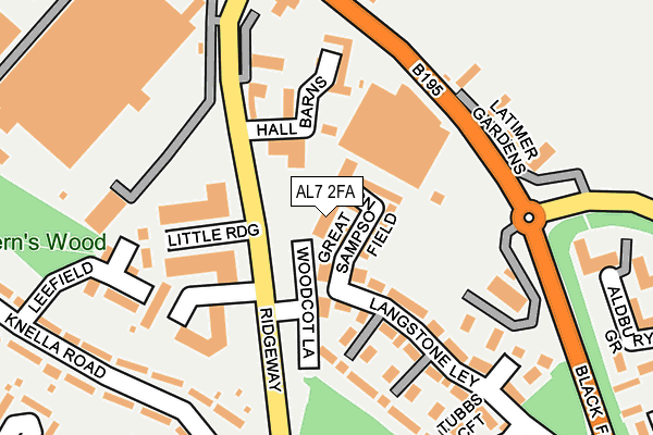 AL7 2FA map - OS OpenMap – Local (Ordnance Survey)