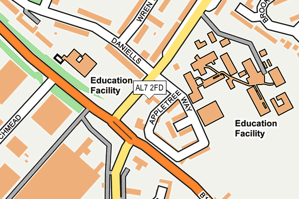 AL7 2FD map - OS OpenMap – Local (Ordnance Survey)