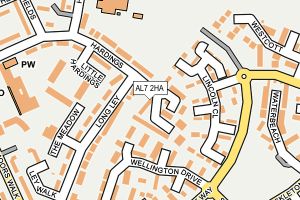 AL7 2HA map - OS OpenMap – Local (Ordnance Survey)